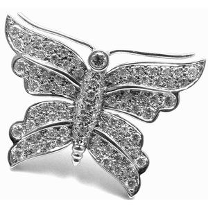 Rare! Authentic TIFFANY & CO Butterfly Platinum Diamond Pin Brooch